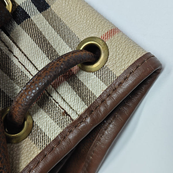Coated Canvas Bucket Bag Brown