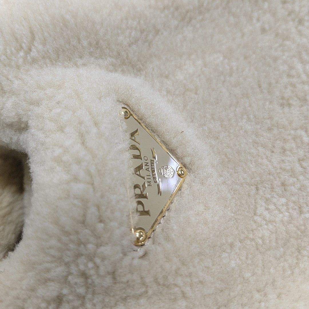 Sheepskin Tote Bag Mini Beige