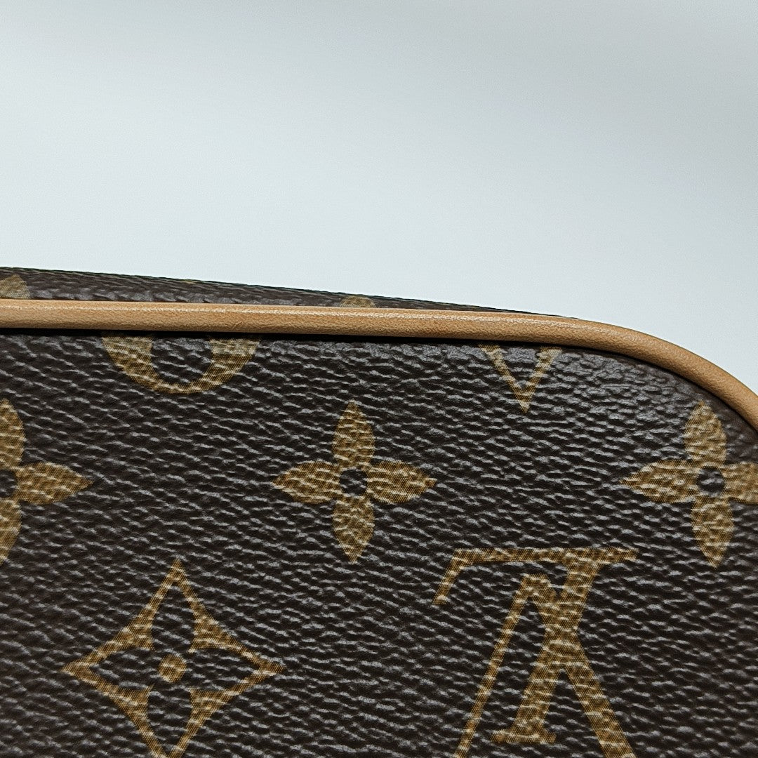Monogram Coated Canvas Top Handle Bag Brown