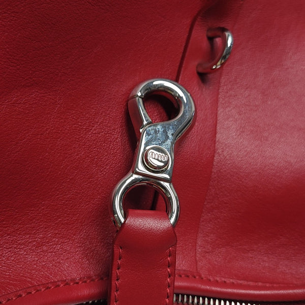 Calfskin Top Handle Bag Red