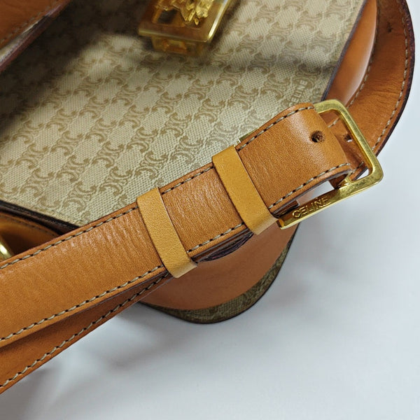 Coated Canvas Shoulder Bag Beige