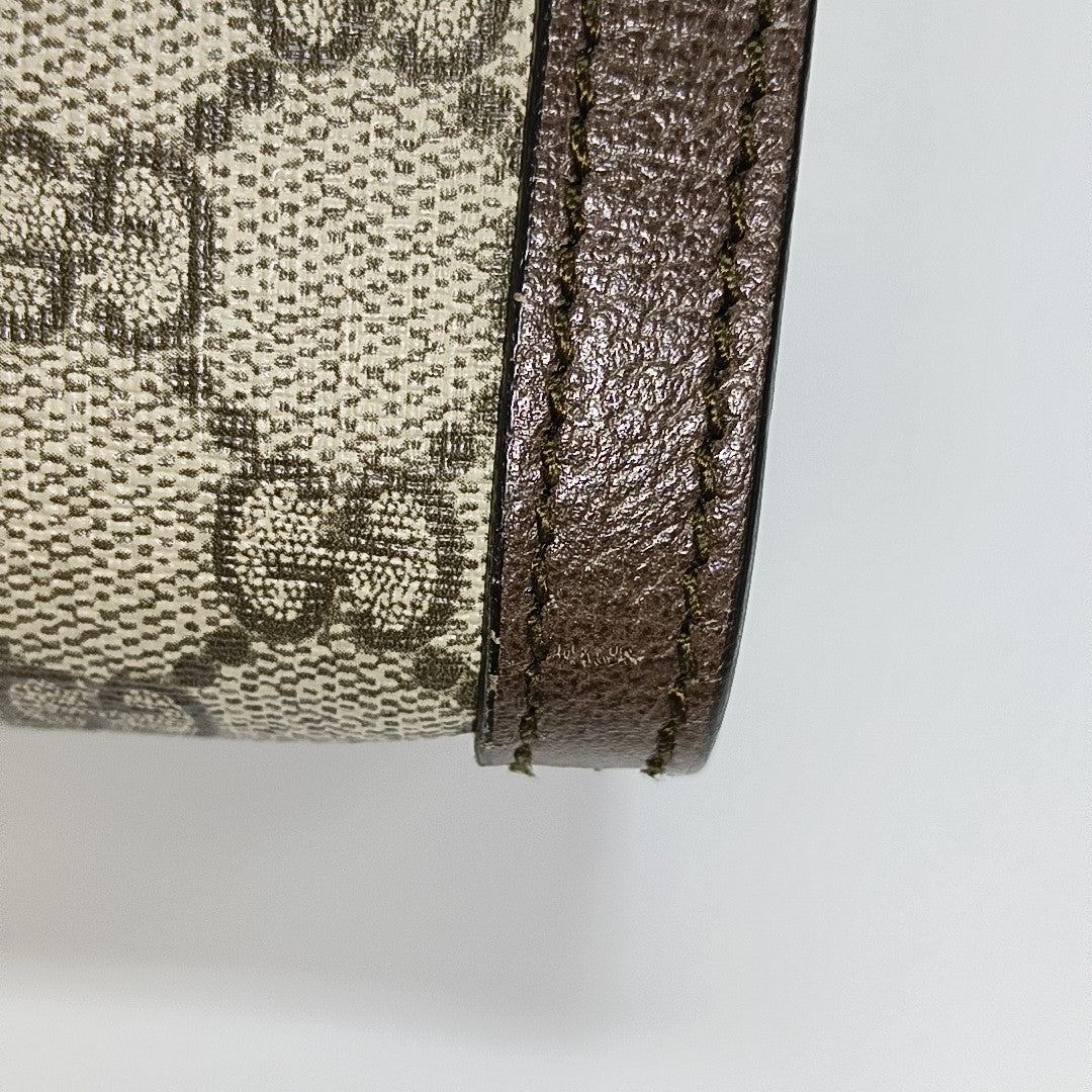 Ophidia Small Monogram Coated Canvas Beige