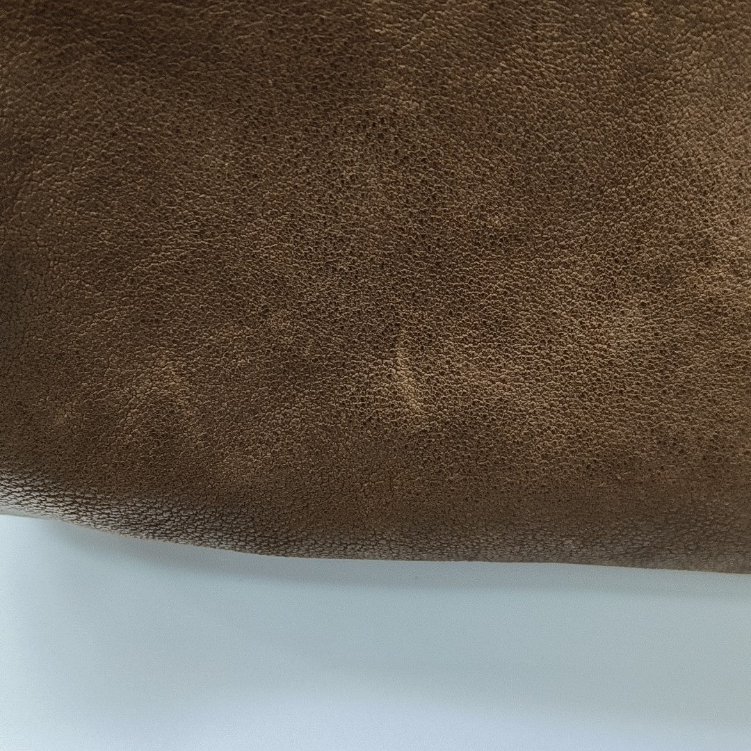 Lambskin Top Handle Bag Brown
