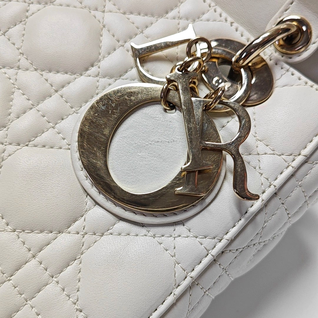Lady Dior Cannage Lambskin White