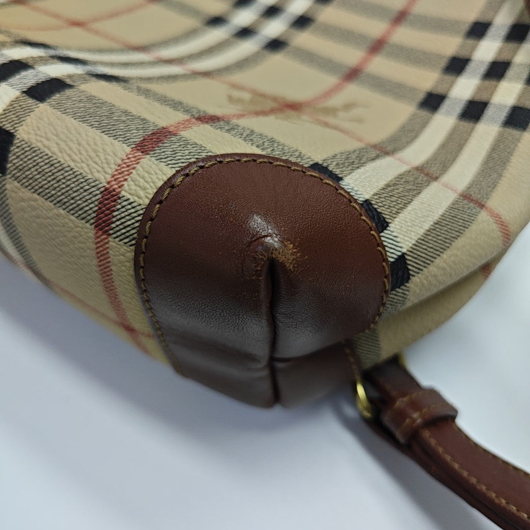 Coated Canvas Shoulder Bag Beige