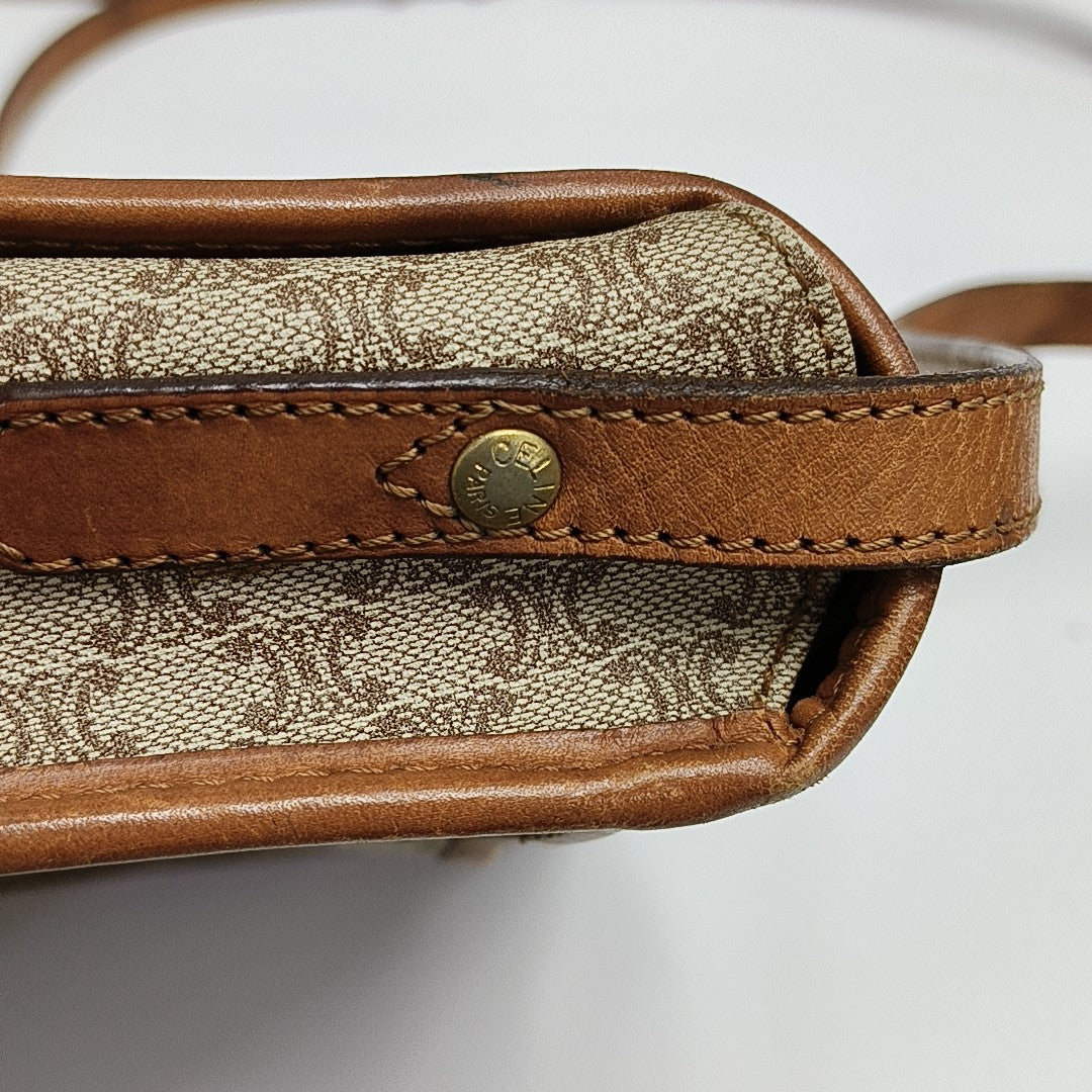 Coated Canvas Crossbody Bag Beige
