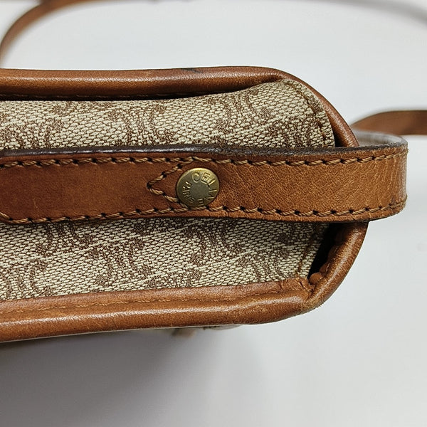 Coated Canvas Crossbody Bag Beige