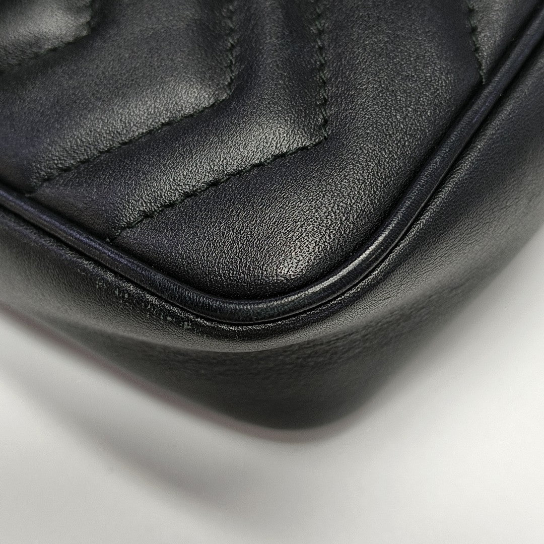 GG Marmont Mini Quilted Calfskin Black