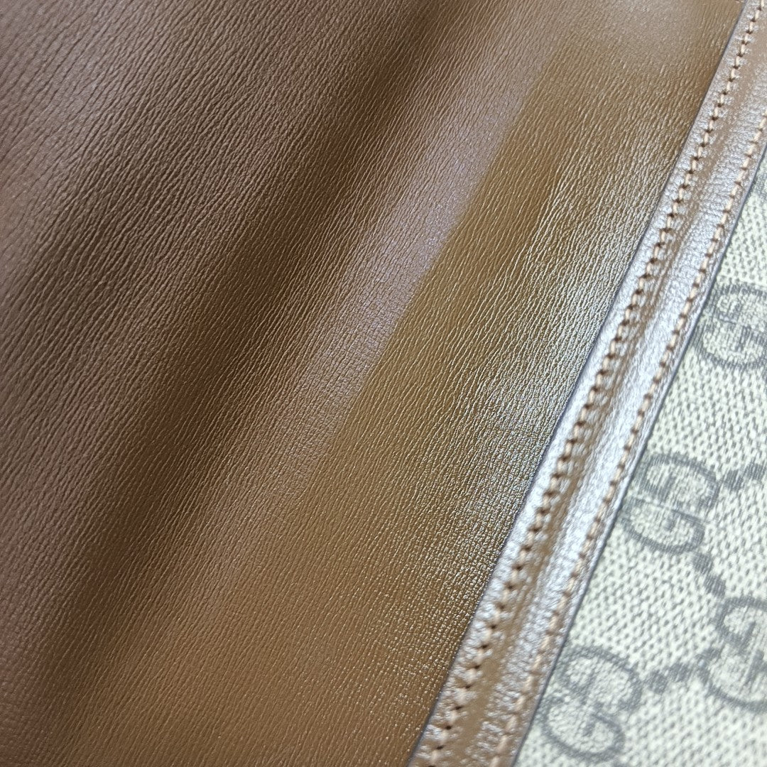 Horsebit 1955 Medium Monogram Coated Canvas Beige