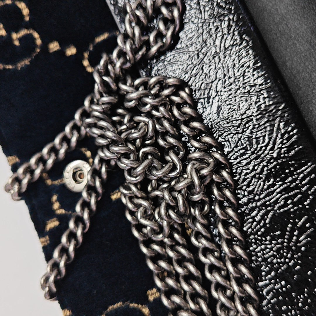 Dionysus Super Mini Monogram Velvet Blue