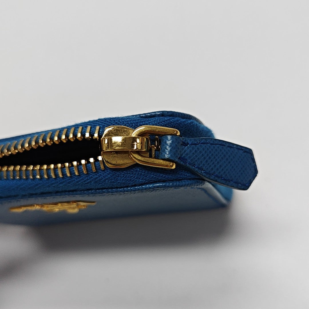 Calfskin Card Holder Blue