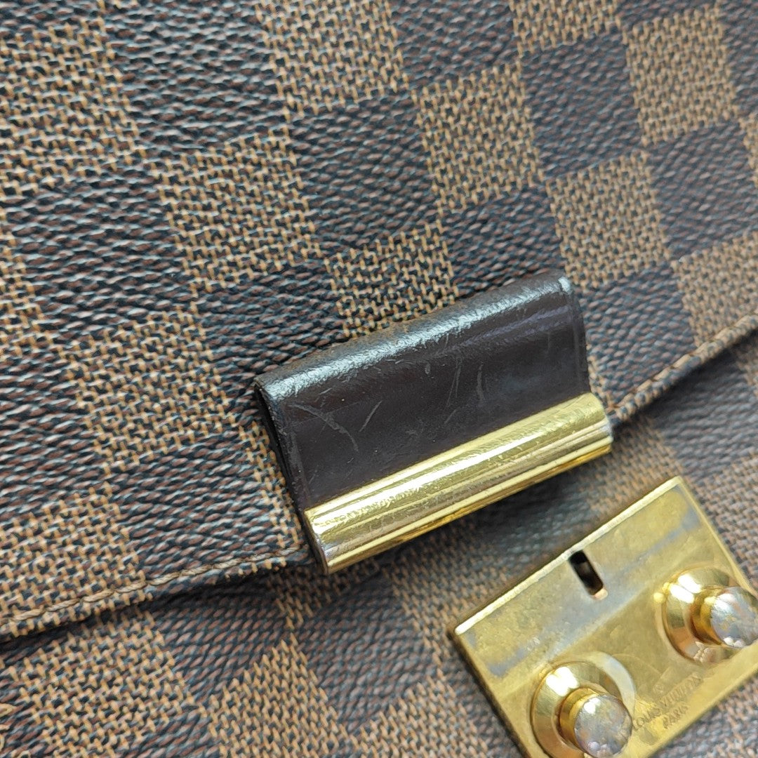 CROISETTE Damier Ebene Coated Canvas Brown
