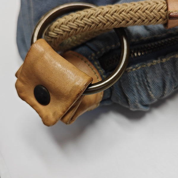 Denim Top Handle Bag Blue