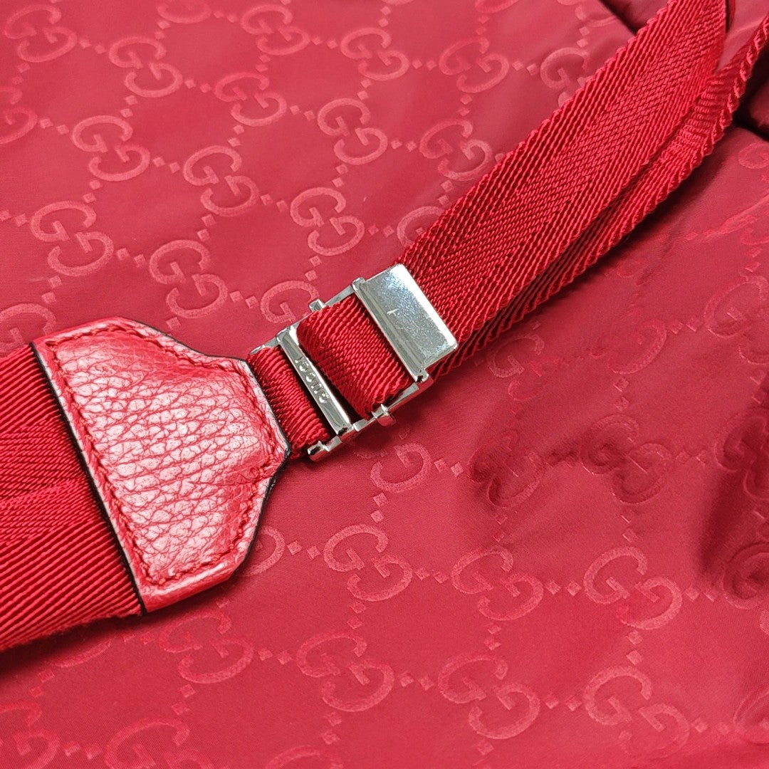Monogram Nylon Backpack Red