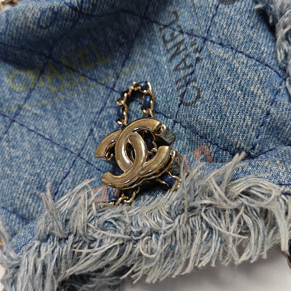 DRAWSTRING Mini Quilted Denim Blue