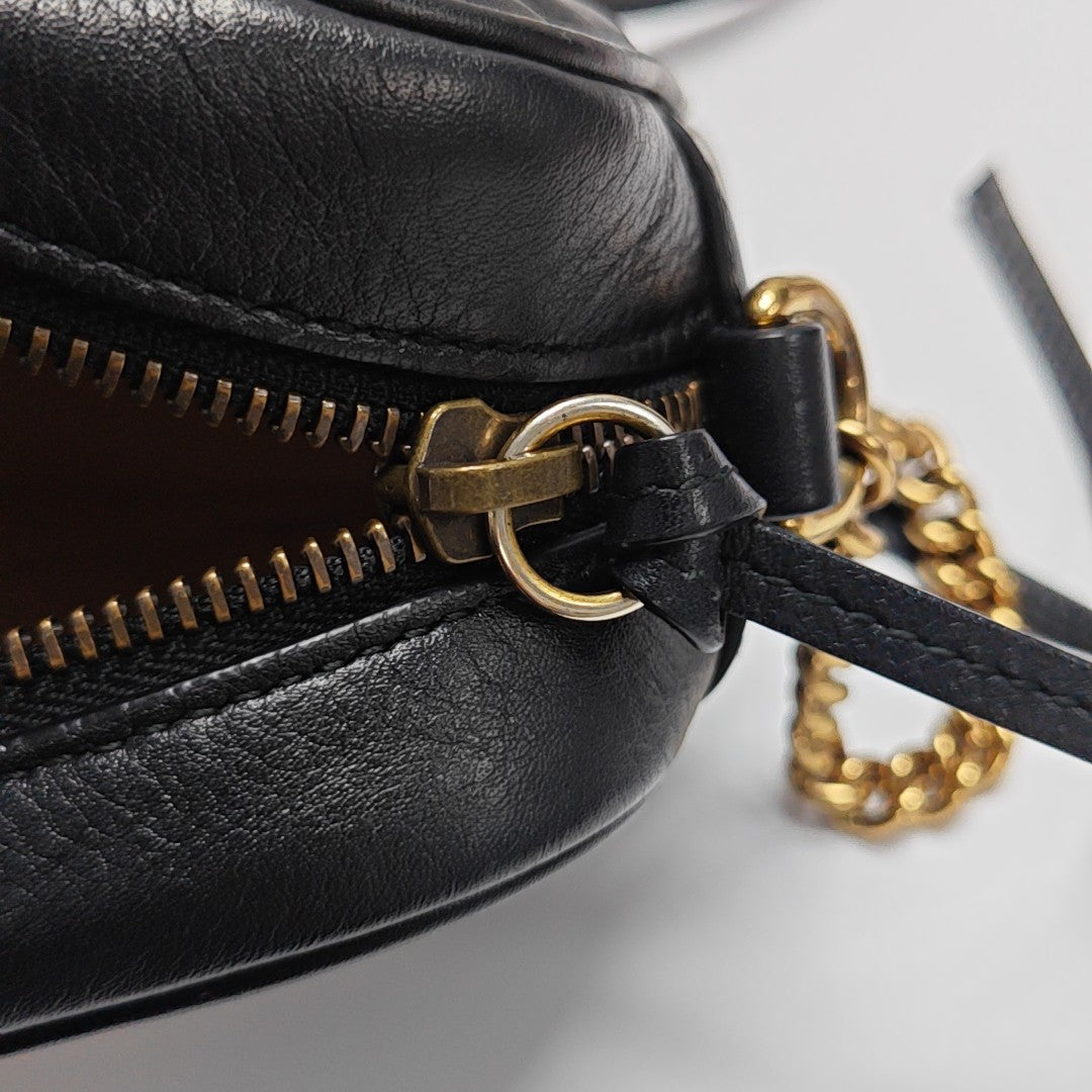 GG Marmont Mini Quilted Calfskin Black