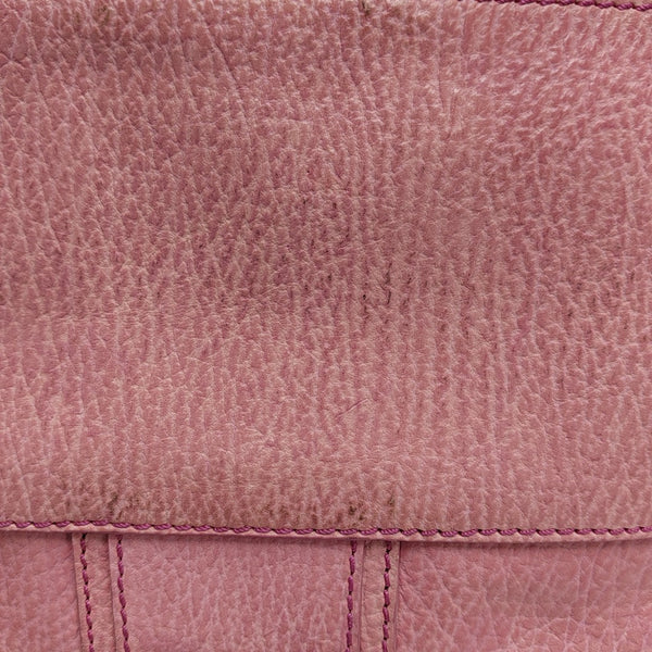 Leather Top Handle Bag Pink