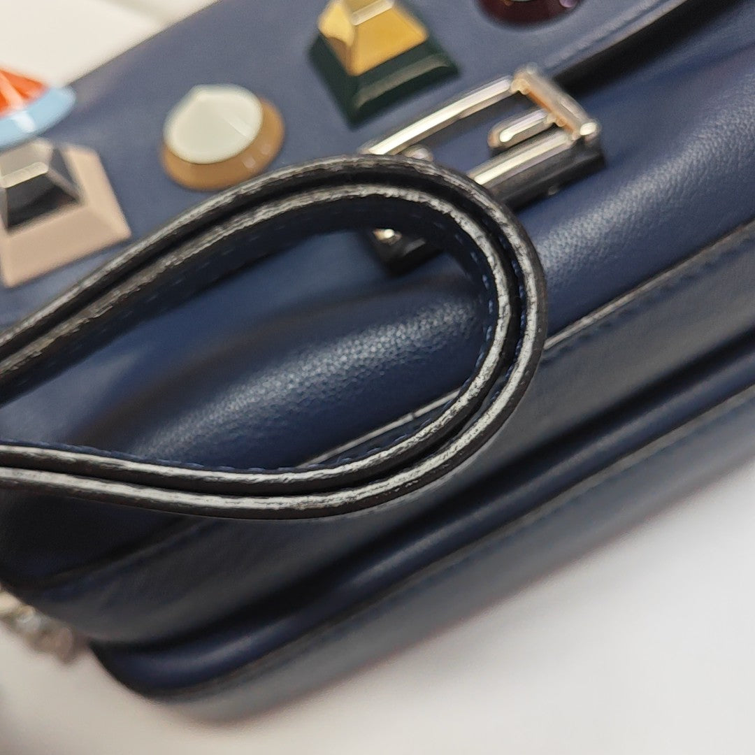 Calfskin Shoulder Bag Blue