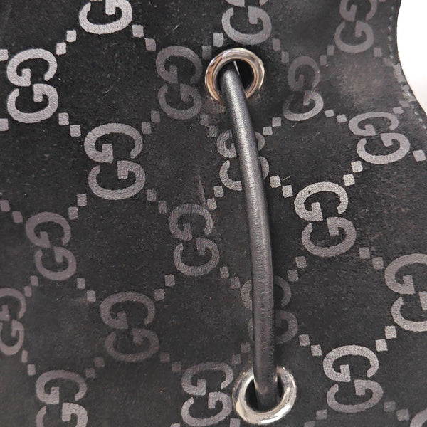 Monogram Suede Shoulder Bag Black