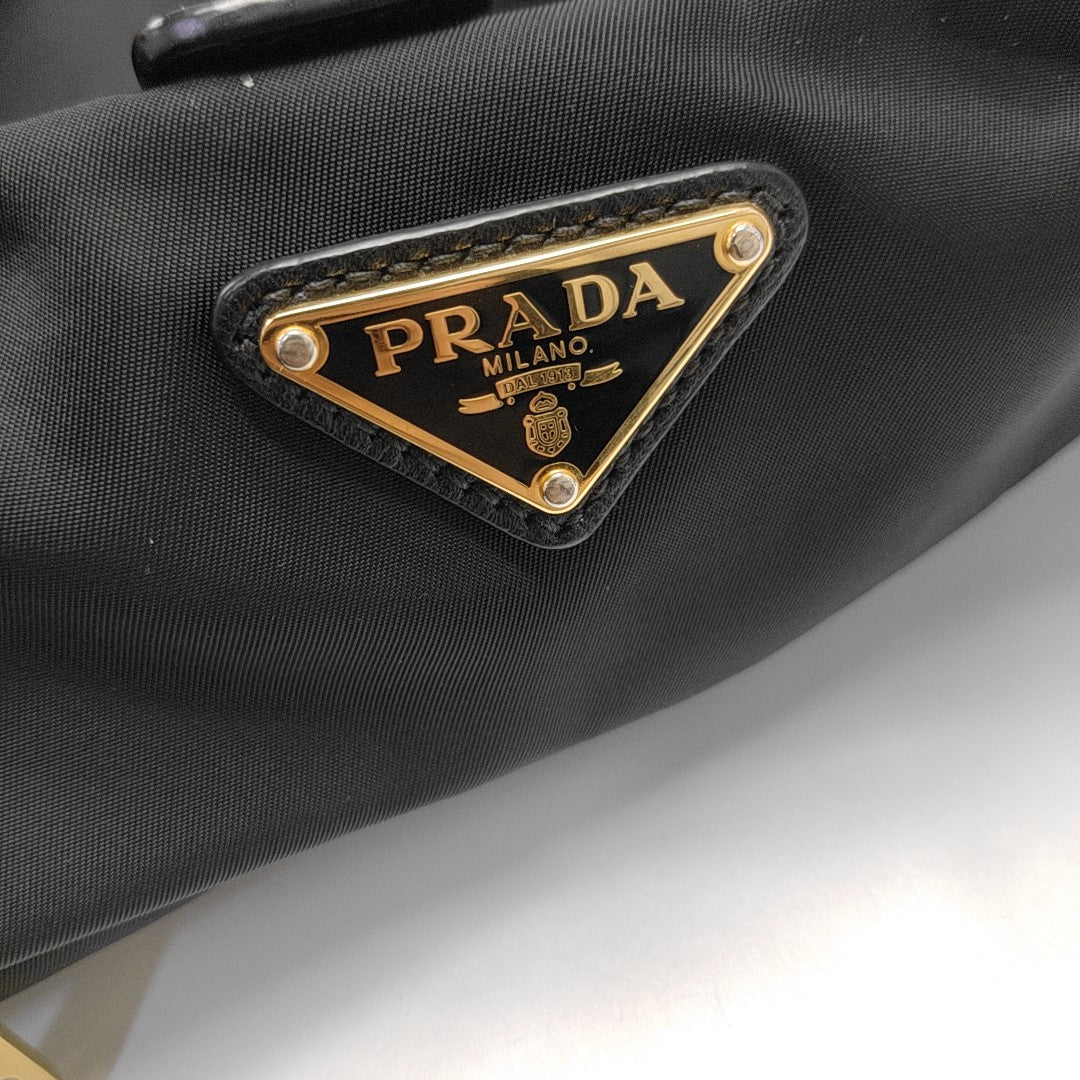 Nylon Top Handle Bag Black