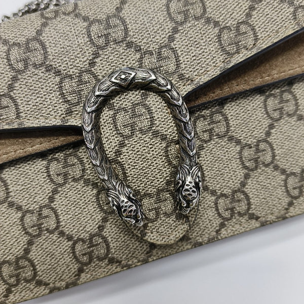 Dionysus Super Mini Monogram Coated Canvas Beige