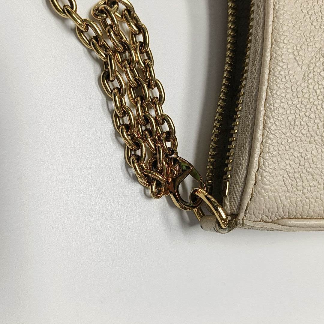 EASY POUCH ON STRAP Calfskin Beige