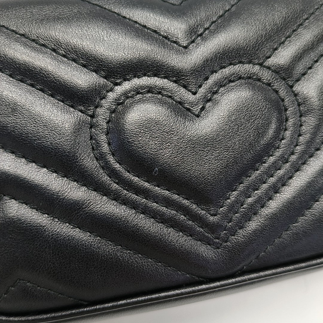 GG Marmont Mini Quilted Calfskin Black