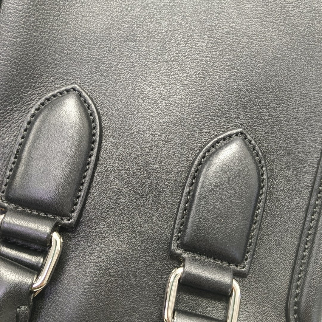 Calfskin Top Handle Bag Black