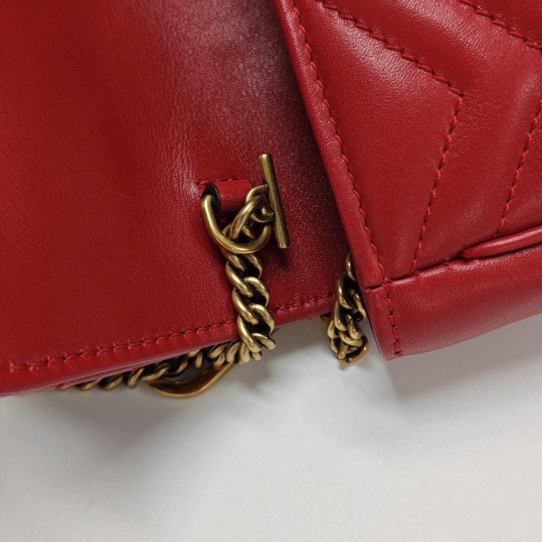 GG Marmont Mini Quilted Calfskin Red