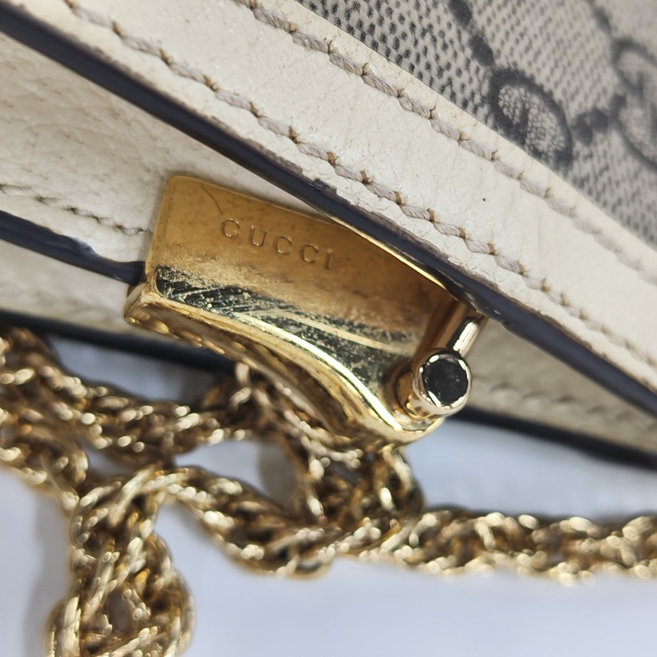 Ophidia Mini Monogram Coated Canvas Beige