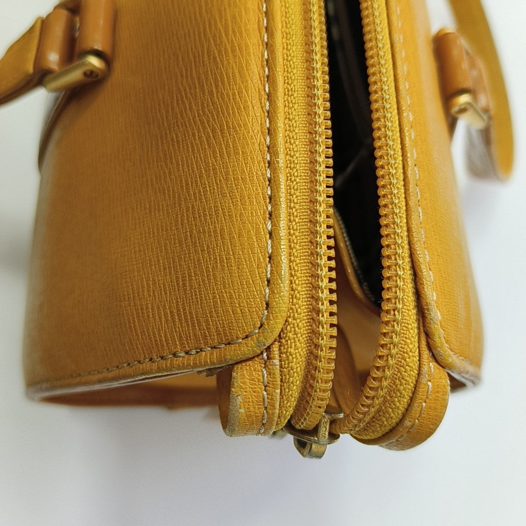Calfskin Top Handle Bag Yellow