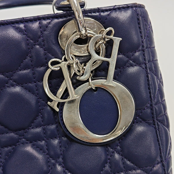 Lady Dior Small Cannage Lambskin Blue