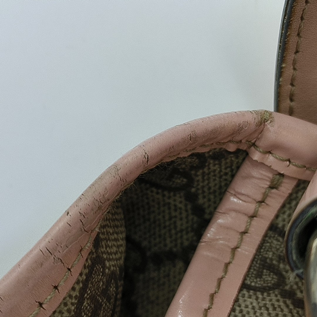 Monogram Coated Canvas Shoulder Bag Beige
