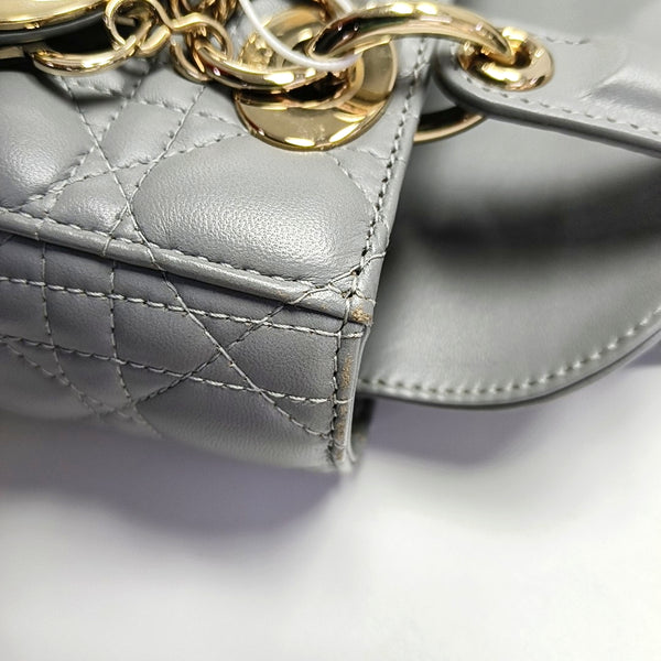 Authenticated pre-owned  Lady Dior Small Quilted Lambskin Grey - Tote Bag at Looply