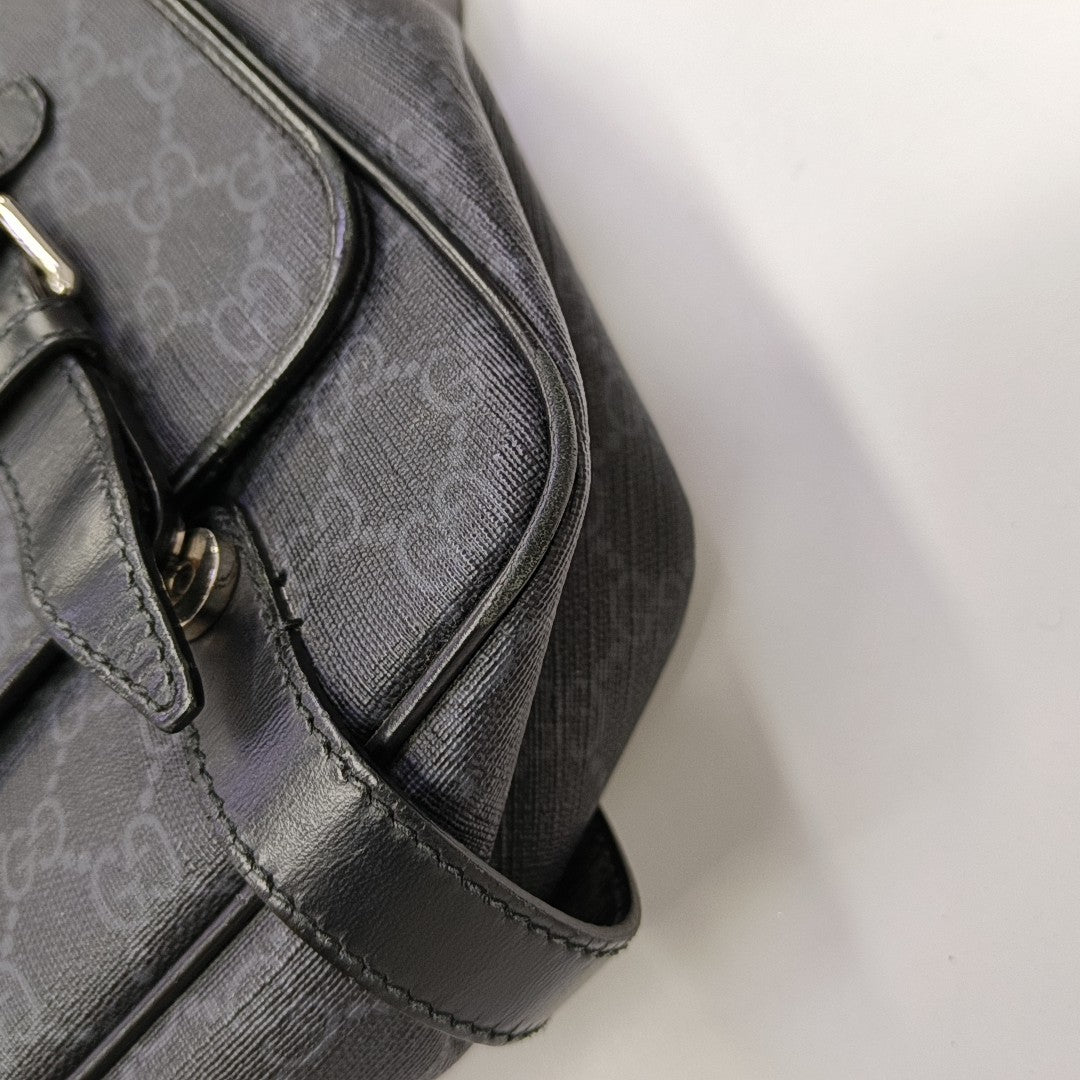 Monogram Coated Canvas Shoulder Bag Black