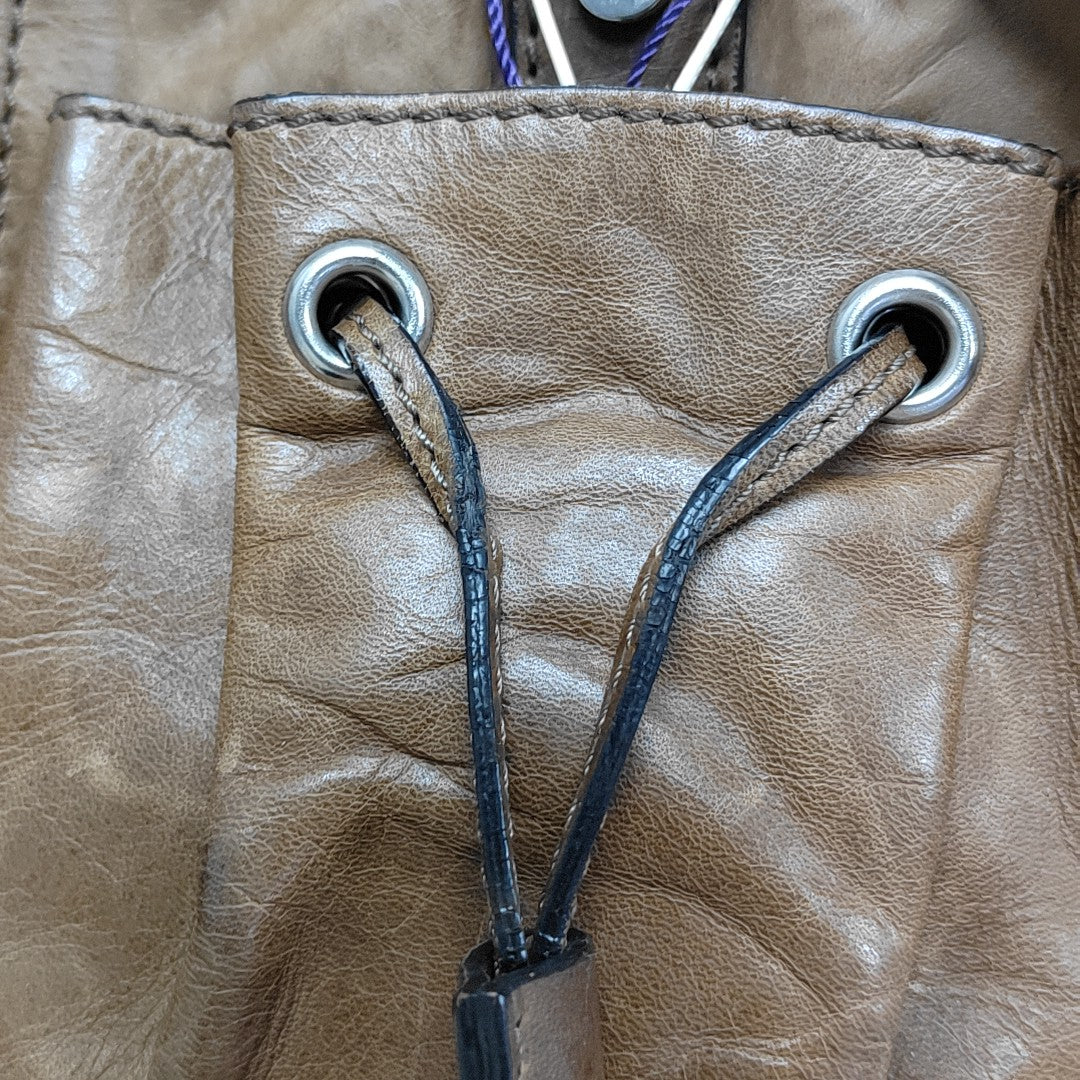 Calfskin Top Handle Bag Brown