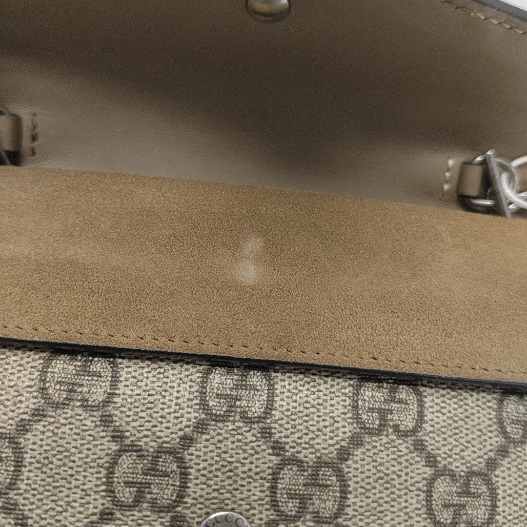 Dionysus Super Mini Monogram Coated Canvas Beige