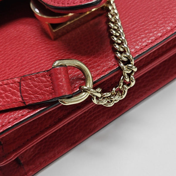 Interlocking G Small Calfskin Red