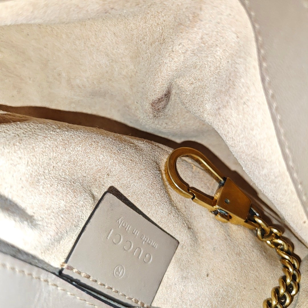 GG Marmont Mini Quilted Calfskin Beige