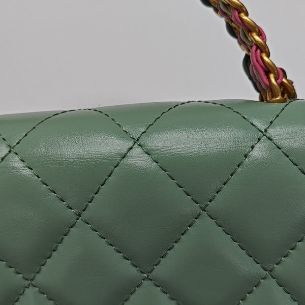 WOC Quilted Calfskin Green