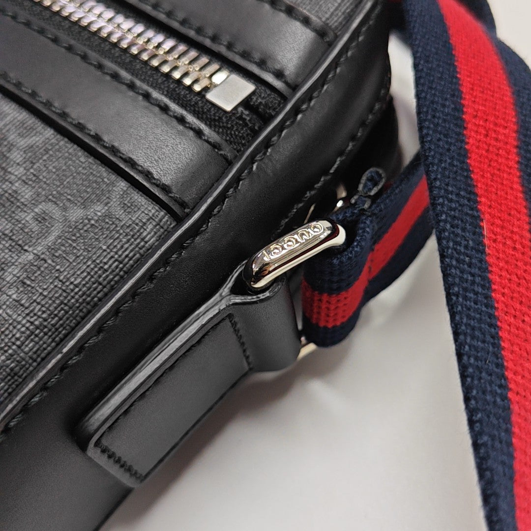 GG Supreme Small Monogram Coated Canvas Black