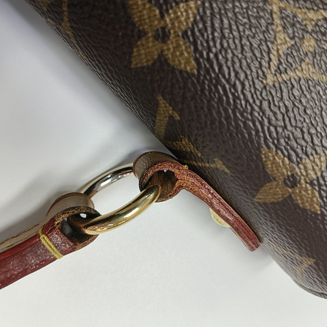 CLUNY MM Monogram Coated Canvas Brown