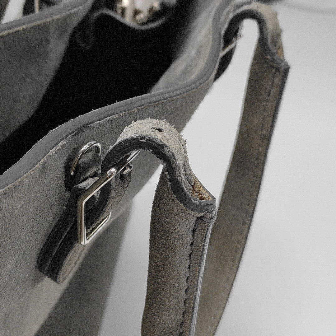 Suede Tote Bag Gray