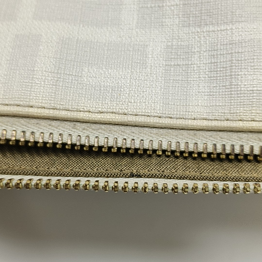 Coated Canvas Top Handle Bag White