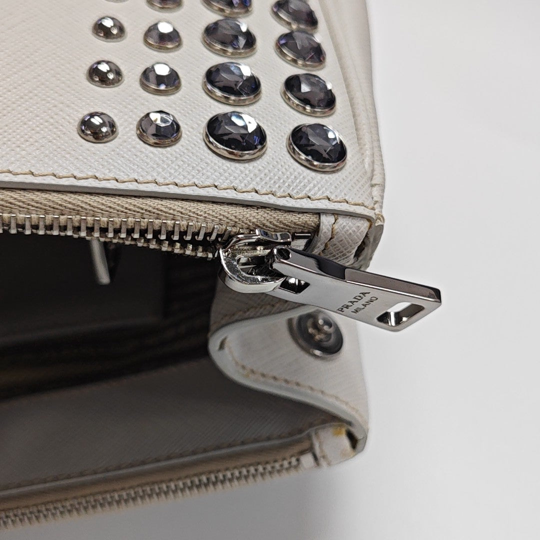Galleria Extra Large Saffiano Calfskin White
