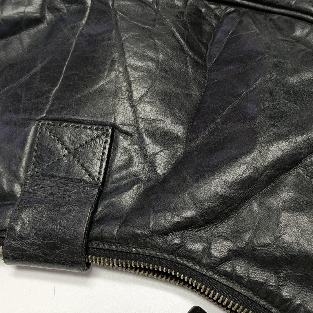 Calfskin Top Handle Bag Black