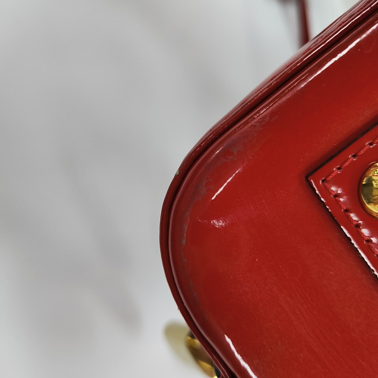 ALMA BB Monogram Patent Leather Red