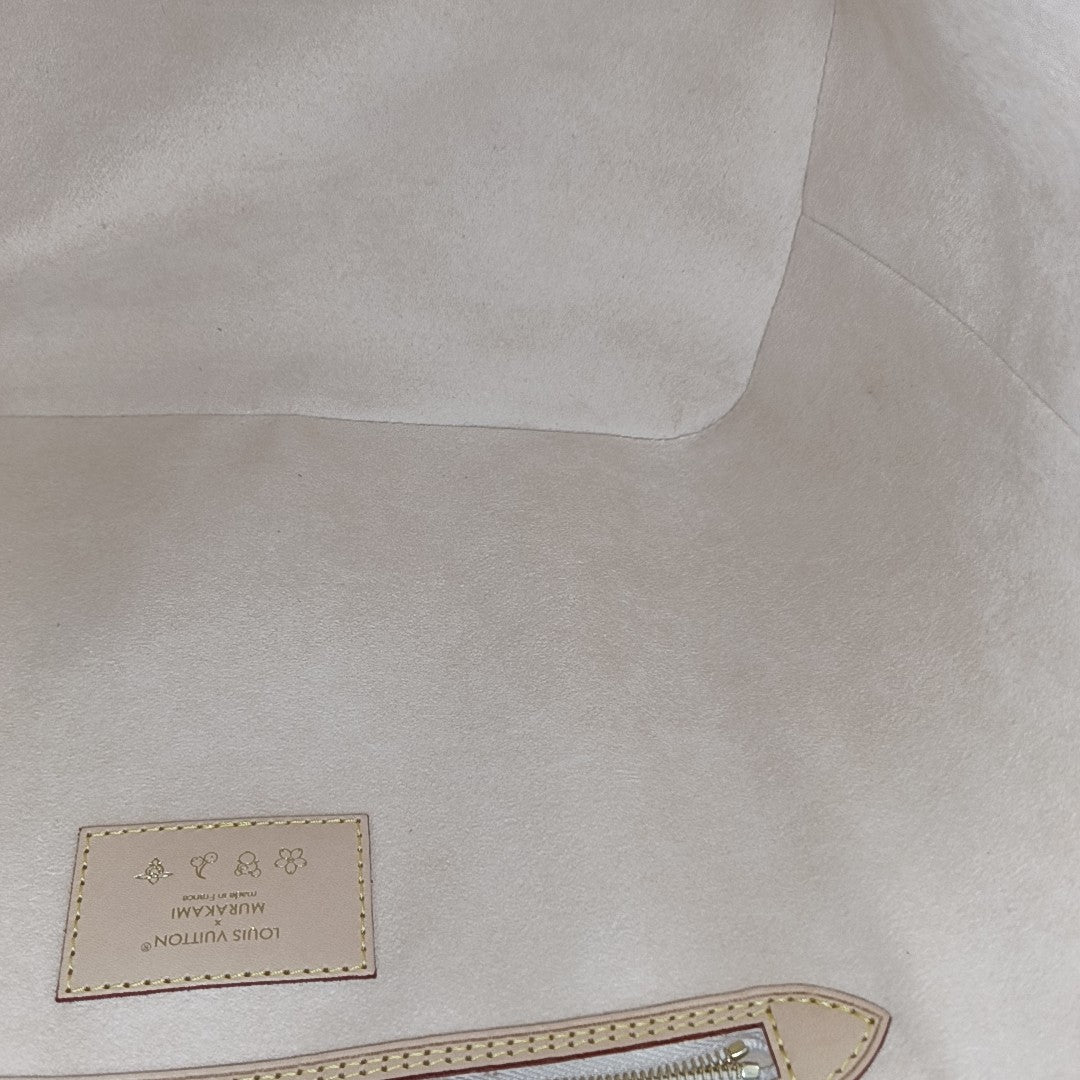 LV × TM NEVERFULL MM Monogram Coated Canvas White