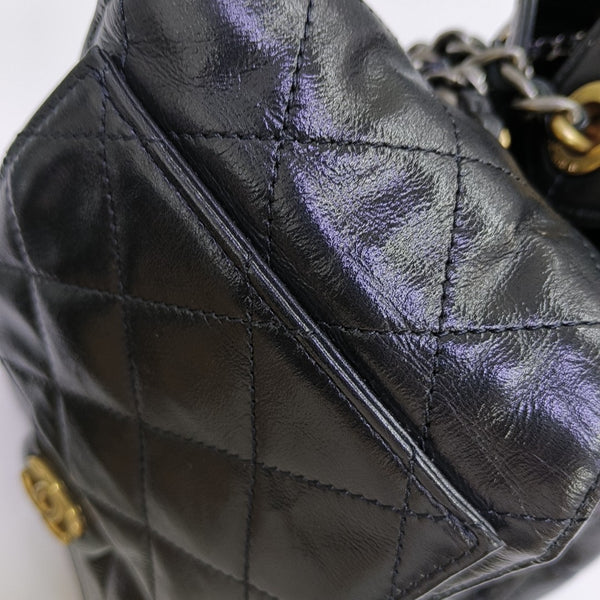 CHANEL 25 Small Quilted Calfskin Black