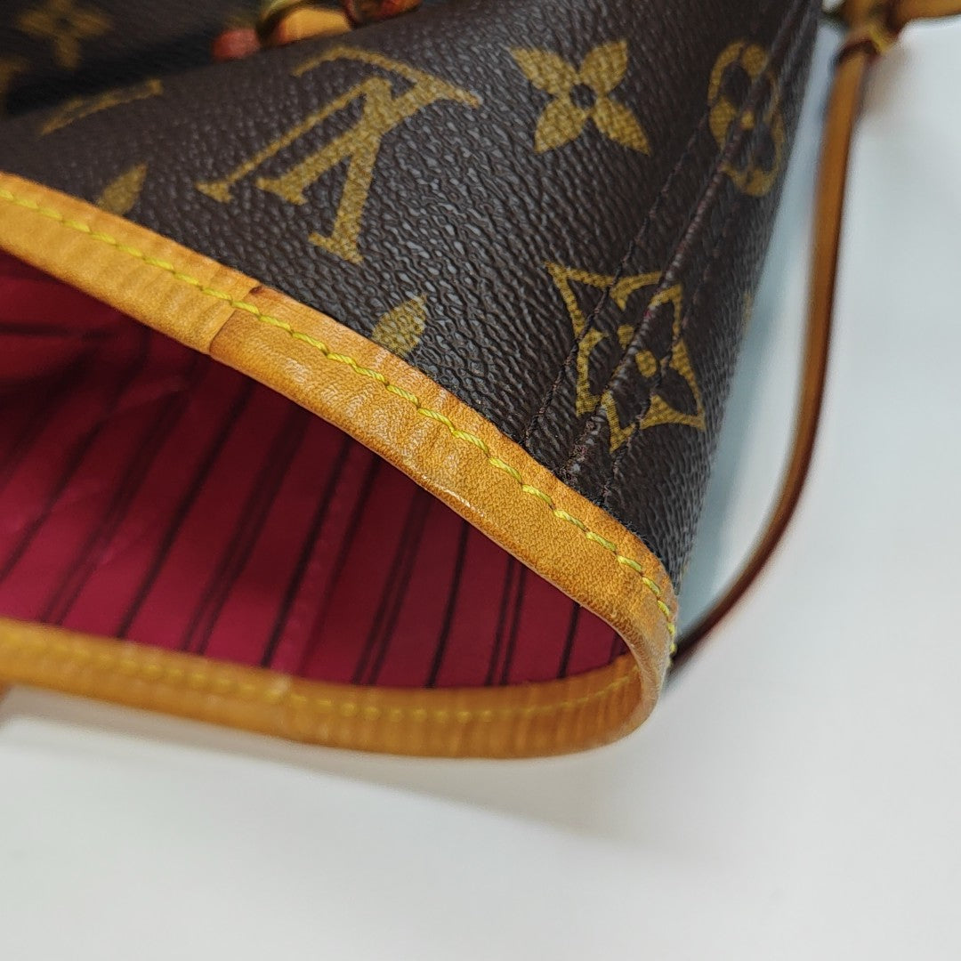 NEVERFULL MM Monogram Coated Canvas Brown